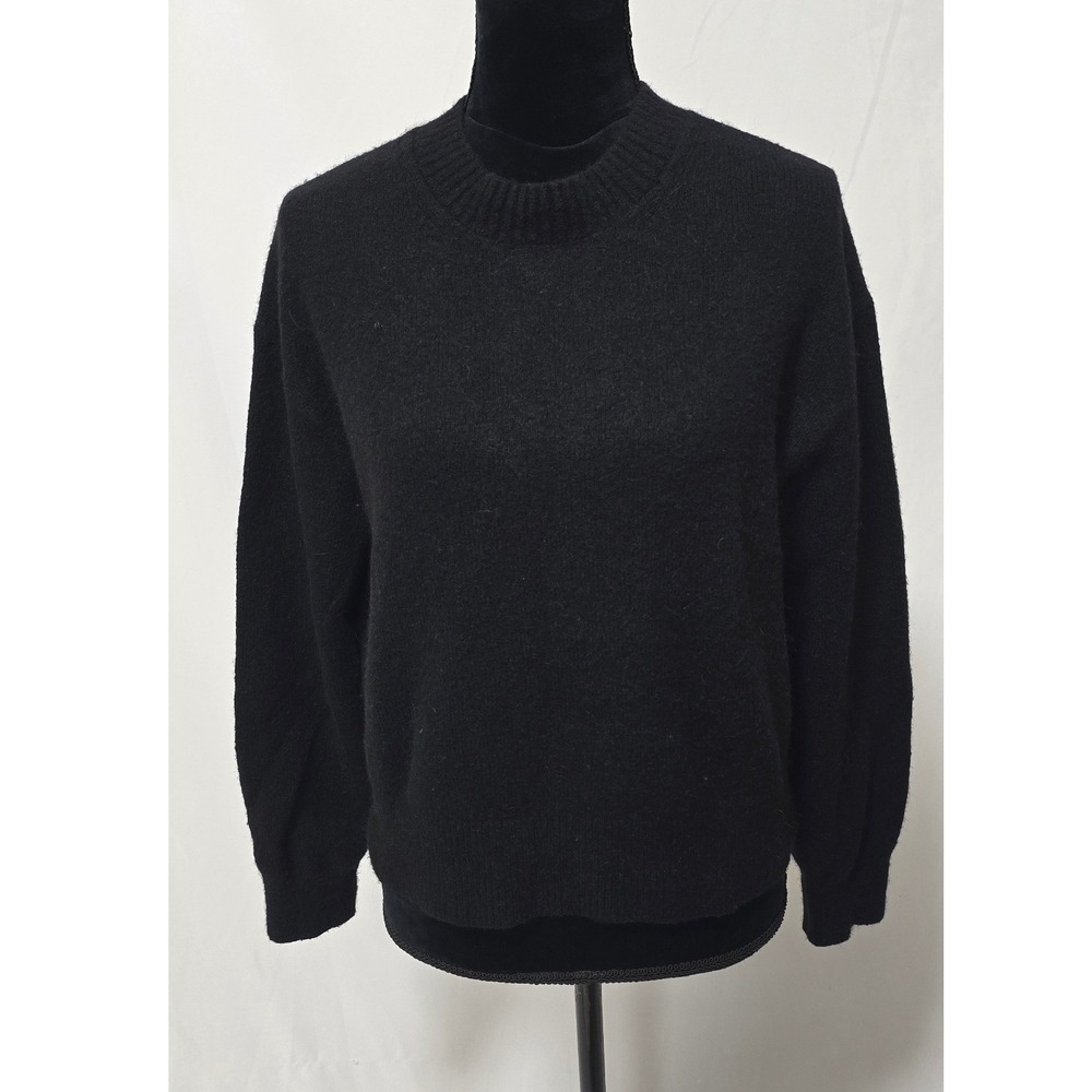 Everlane The Classic Crew women M black sweater wool alpaca blend whimsigoth
